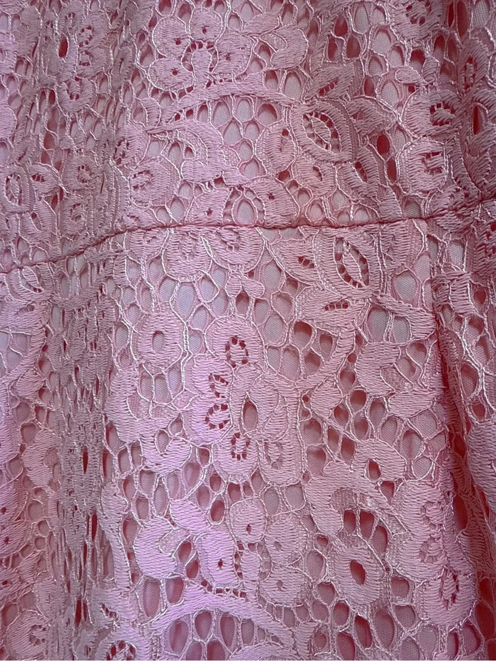 Curve Cap Sleeve Pink Lace Midi Dress - Picture 4 of 6